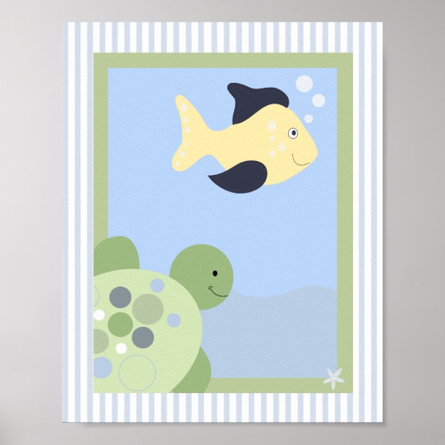 REV HAVSSKÖLDPJUKEFISK 8x10 BABYRUM STRANDTRYCK Poster (Framsidan)