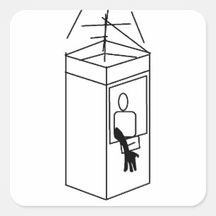 REV NEGS SECRET SCHEMATISK STICKER FYRKANTIGT KLISTERMÄRKE