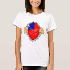 Reva skjorta med Taiwanska flaggan inuti T Shirt