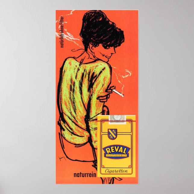 REVAL Naturrein Cigarettes Gerd Grimm German Ad Poster (Framsidan)
