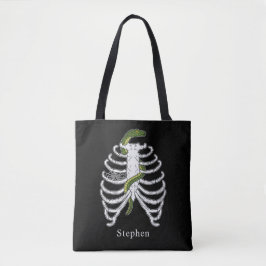 Revben Bur Med Orm Och Spindelnät Halloween Svart Tygkasse