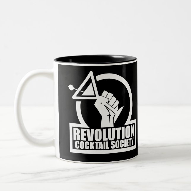 RevCSLogo - Vit tvåtonskafett Mugg (Vänster)