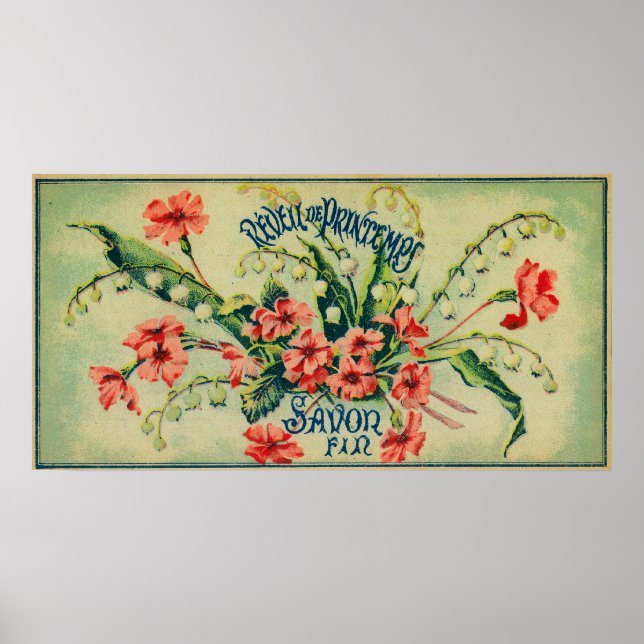 Reveil De Printemps Soap LabelParis, Frankrike Poster (Framsidan)
