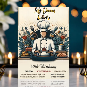 Revel Manar Male vuxen Middag elegant 40-årsdagen Inbjudningar