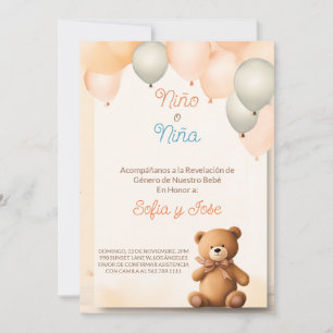 Revelación De Genero - Spanska Genderna Reveal Inbjudningar