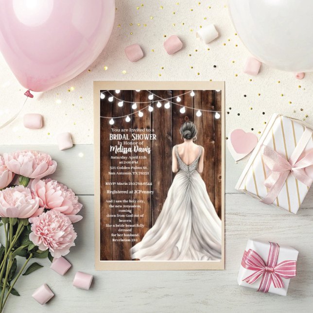 Revelation 21:2 Bridal Shower Invitation Inbjudningar (Personalize this beautiful Revelation 21:2 Bridal shower invitation )
