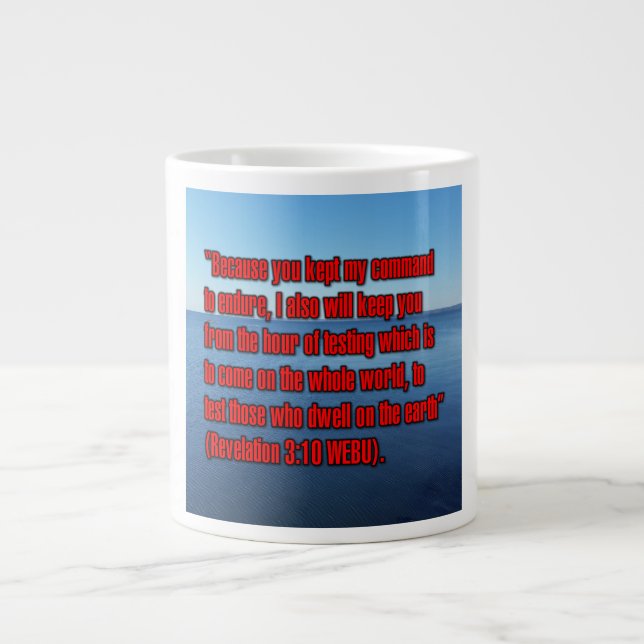 Revelation 3:10 WEBU Mug Jumbo Mugg (Framsidan)
