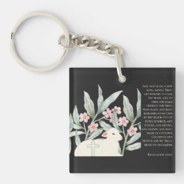 Revelation 5 Redeemed Black Square Keychain