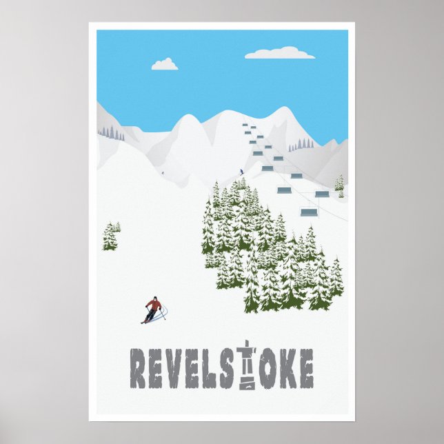 Revelstoke, B.C. Kanada, Ski Poster (Framsidan)