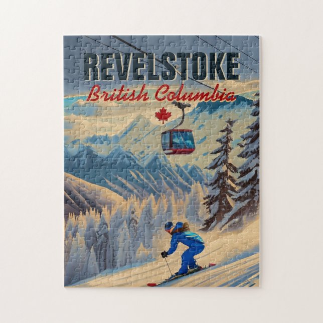 Revelstoke BC Canada Mountain Skiing Vintage 1950  Pussel (Vertikal)
