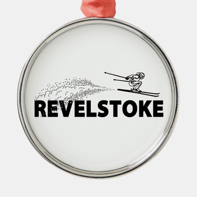 Revelstoke British Columbia Backhoppare Julgransprydnad Metall (Framsidan)