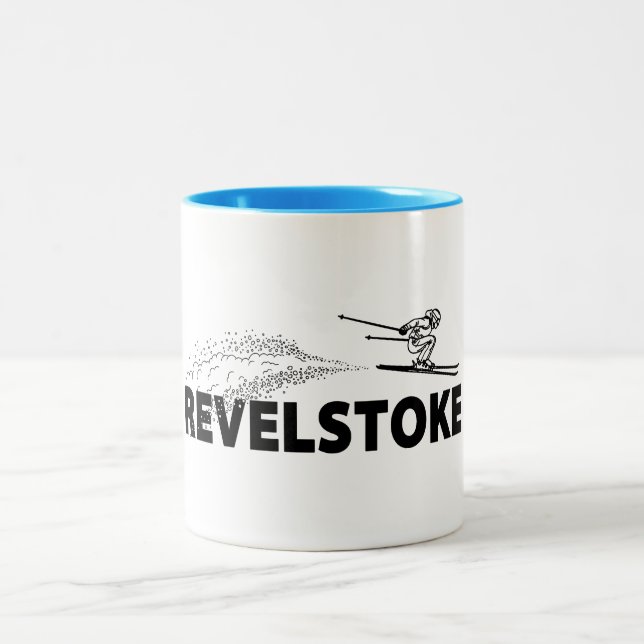 Revelstoke British Columbia Backhoppare Två-Tonad Mugg (Center)