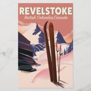 Revelstoke British Columbia, Kanada Ski poster Brevpapper