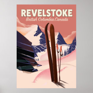 Revelstoke British Columbia, Kanada skidar Poster