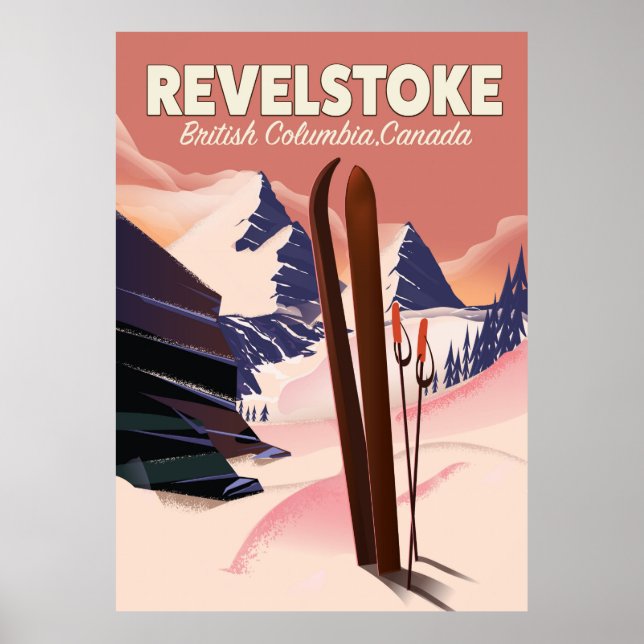 Revelstoke  British Columbia, Kanada Skidposter Poster (Framsidan)