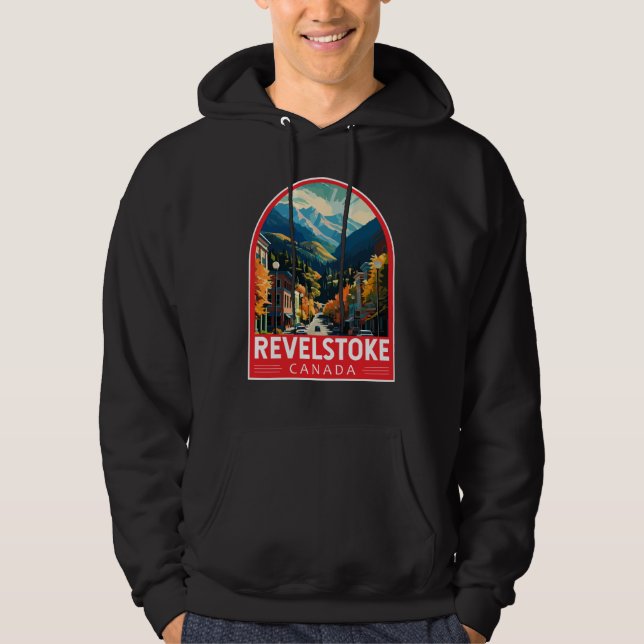 Revelstoke Canada Travel Art Vintage Hoodie (Framsida)