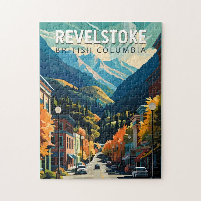 Revelstoke Canada Travel Art Vintage Pussel (Vertikal)