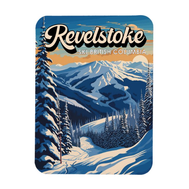 Revelstoke Canada Winter Vintage Magnet (Vertikal)