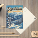 Revelstoke Canada Winter Vintage Vykort<br><div class="desc">Revelstoke Winter art-design som visar vinterlandskapet.</div>