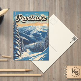 Revelstoke Canada Winter Vintage Vykort