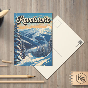 Revelstoke Canada Winter Vintage Vykort