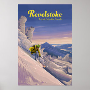 Revelstoke Kanada Skidort Resemässigt Affisch