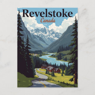 Revelstoke Kanada Vintage bergdal Vykort