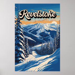 Revelstoke Kanada Vinter Vintage Poster