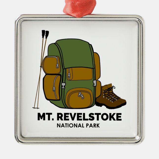 Revelstoke National Park-ryggsäck Julgransprydnad Metall (Framsidan)