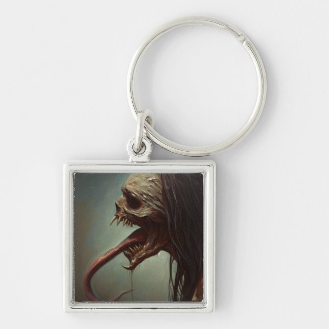 Revenant Chattel of Scorn | Premium Keychain Fyrkantig Silverfärgad Nyckelring (Framsidan)