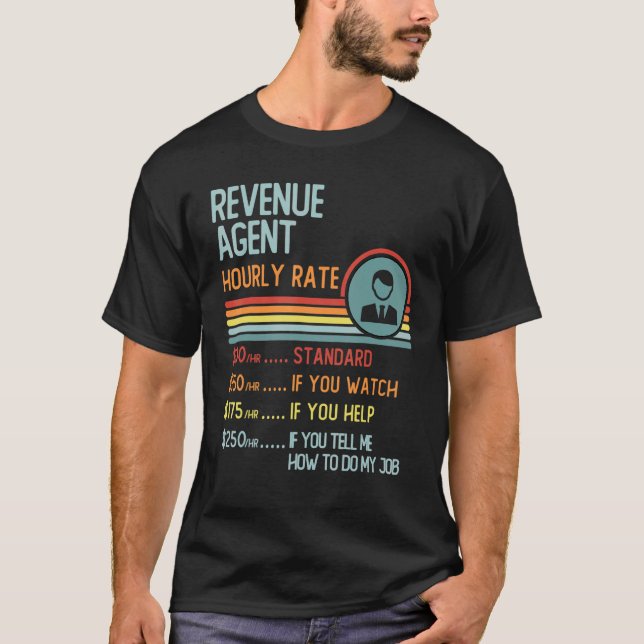 Revenue Agent Hourly Rate T-Shirt Retro Job Title (Framsida)