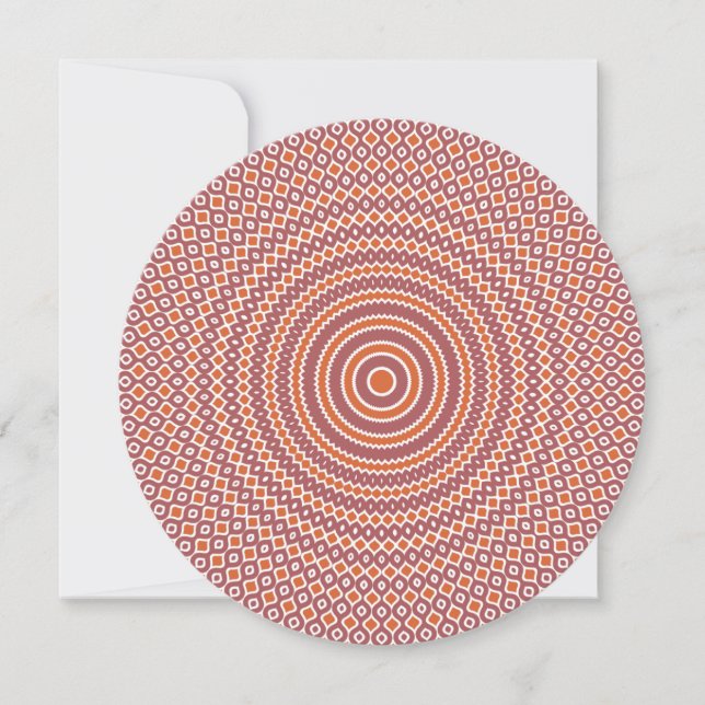 Reverb Round Note Card i Mauve och Orange Tack Kort (Framsida)