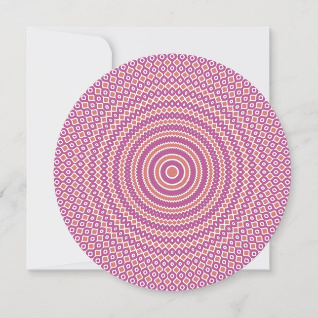 Reverb Round Note Card i Shock rosa och persikor Tack Kort (Framsida)
