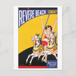 Revere Beach Travel Poster Vykort