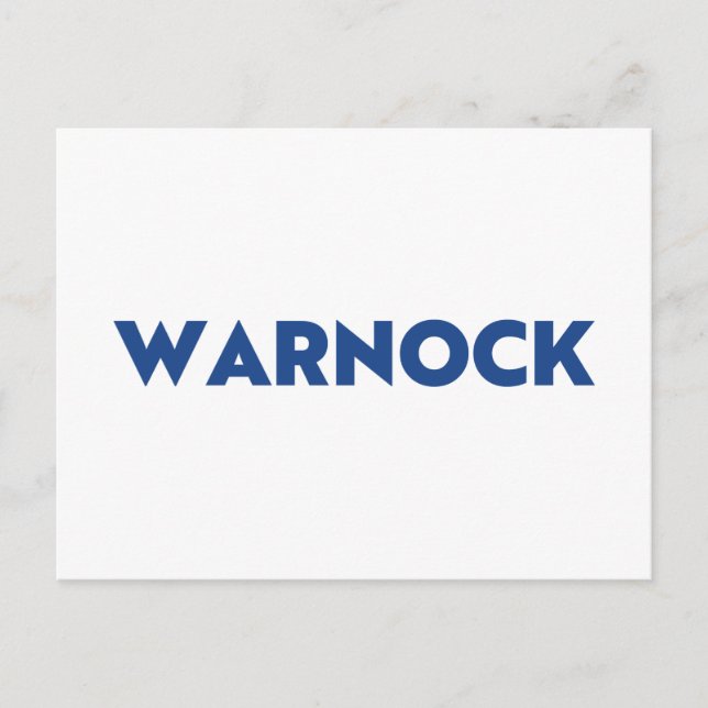 Reverend Warnock Georgia Senate runoff blue white Vykort (Framsida)