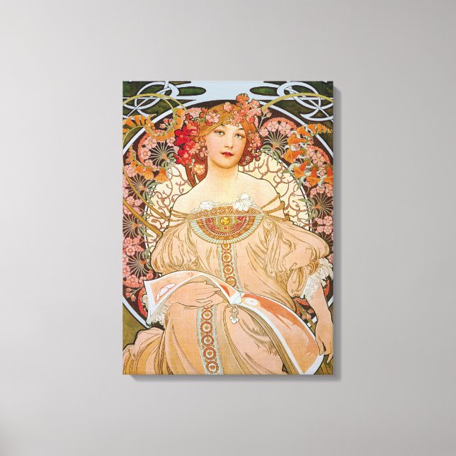 Reverie by Alphonse Mucha Canvastryck (Framsida)