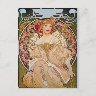 Reverie by Alphonse Mucha Fine Art Vykort
