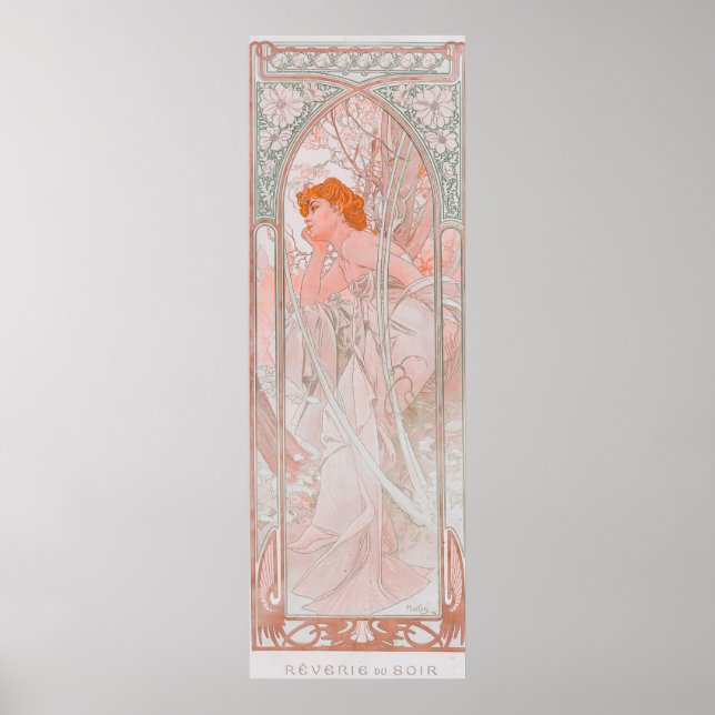 Reverie du Soir (1899) av Alphonse Mucha Poster (Framsidan)