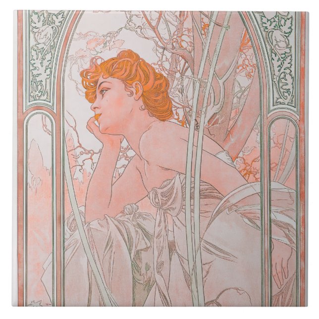 Reverie du Soir (1899) Kakelplatta (Framsidan)