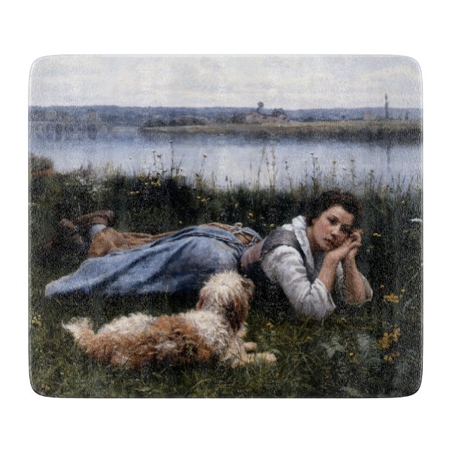 Reverie (flicka som Ljuger på Grass med sin Hund) (Framsidan)