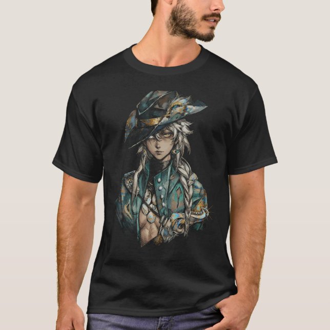 Reverse 1999 Argus Cowboyhatt Pistolförvarare Höga T Shirt (Framsida)
