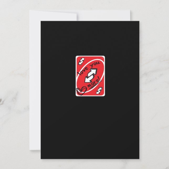 Reverse Card Love You More Funny Playful Style  Julkort (Framsida)