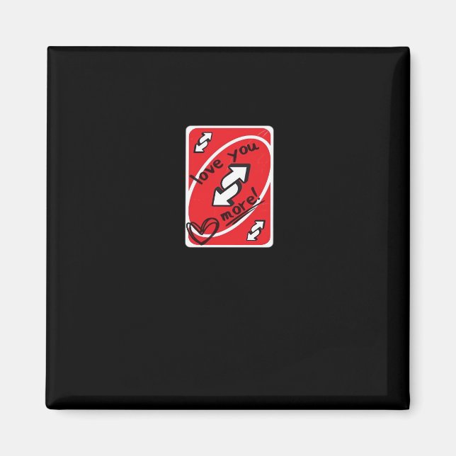 Reverse Card Love You More Funny Playful Style  Magnet (Framsidan)