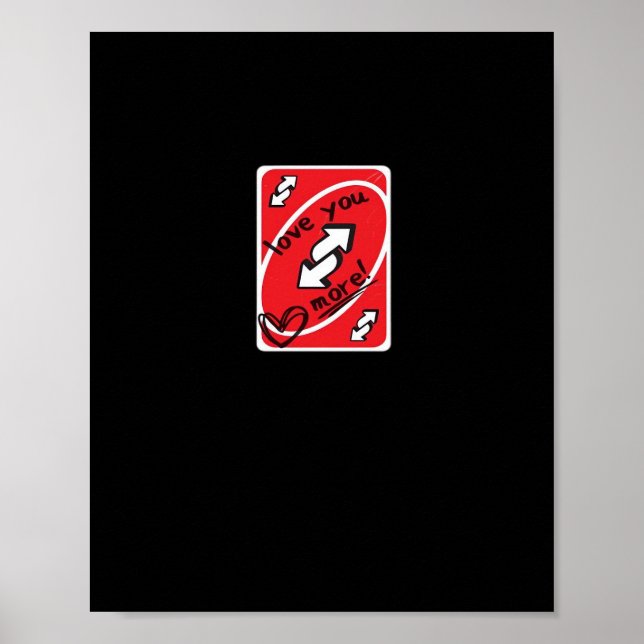 Reverse Card Love You More Funny Playful Style  Poster (Framsidan)