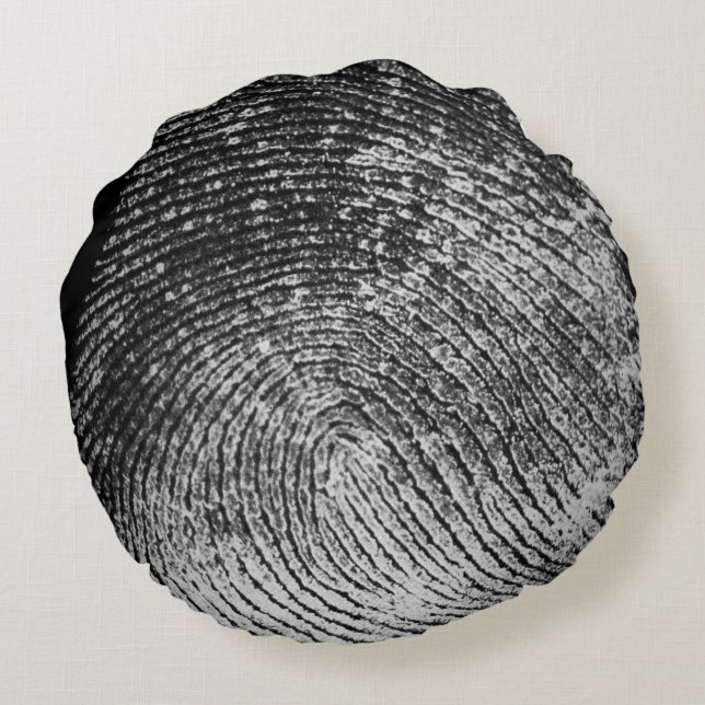 Reversed Loop Fingerprint Round Pillow Rund Kudde (Baksidan)