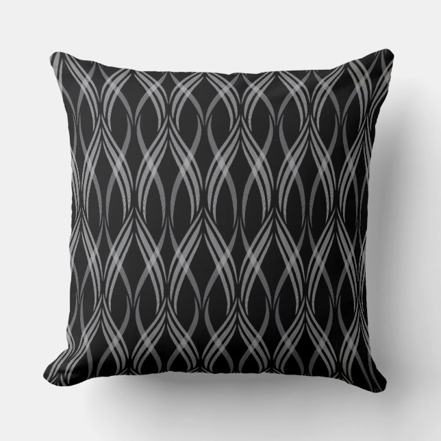 Reversibel Black & White Rosett band Dekorativ kud Kudde (Framsida)