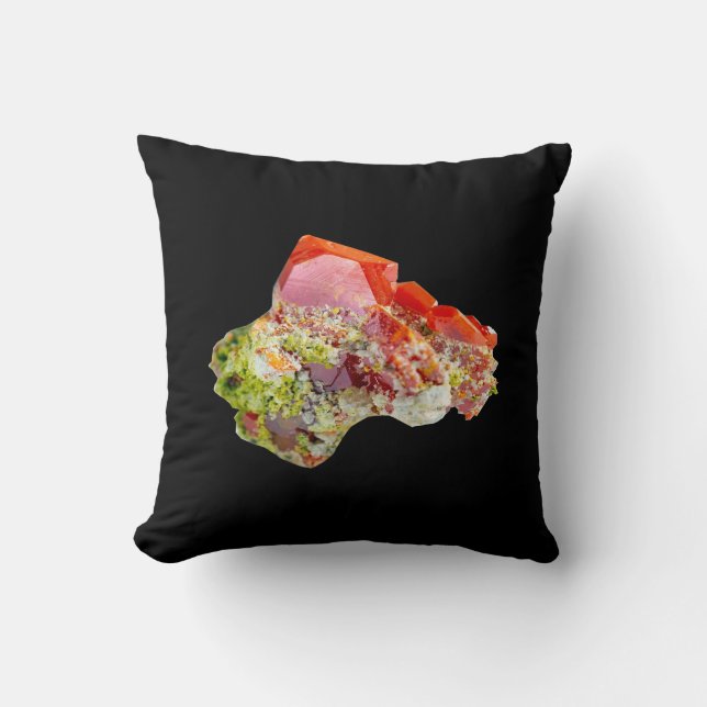 Reversibel Bright Red Wulfenite Crystal Kudde (Framsida)