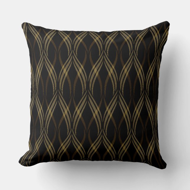Reversibel Cappuccino Brown Rosett band Dekorativ  Kudde (Framsida)