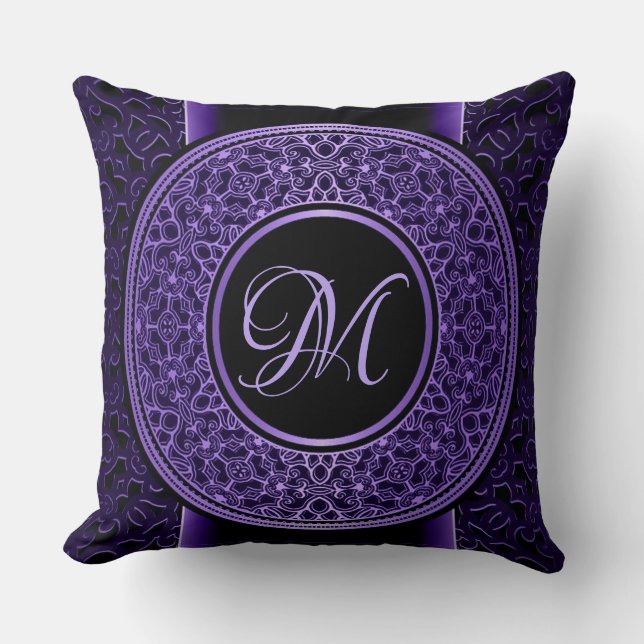 Reversibel Chic Lila Medallion Dekorativ kudde (Framsida)