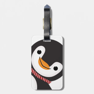 Reversibel Cute Penguin med scarf och tecken Bagagebricka